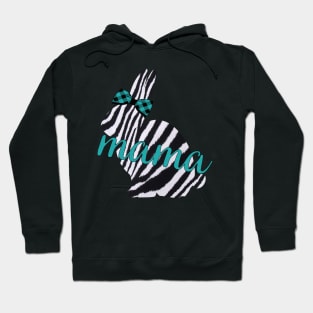 Cute Zebra Print Bunny Mama Pattern Easter Rabbit Mom Gift Hoodie